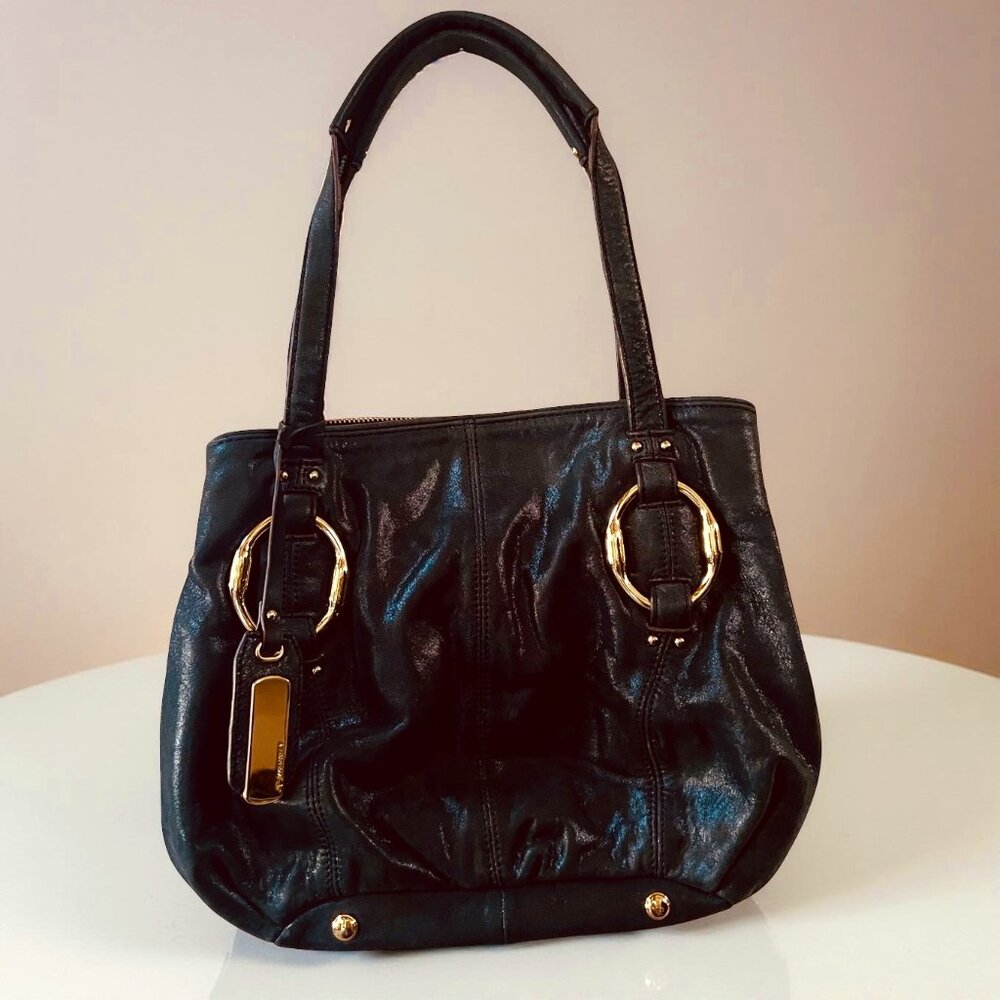 Vintage Y2K | B Makowsky | Soft Black Leather | Hobo Shoulder Bag